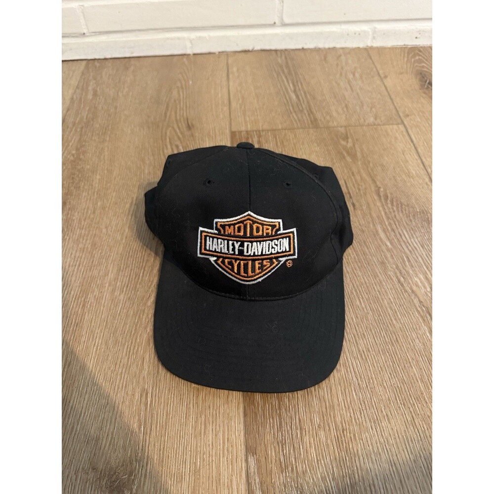 Harley Davidson Vtg Annco Snapback Hat Black Adult